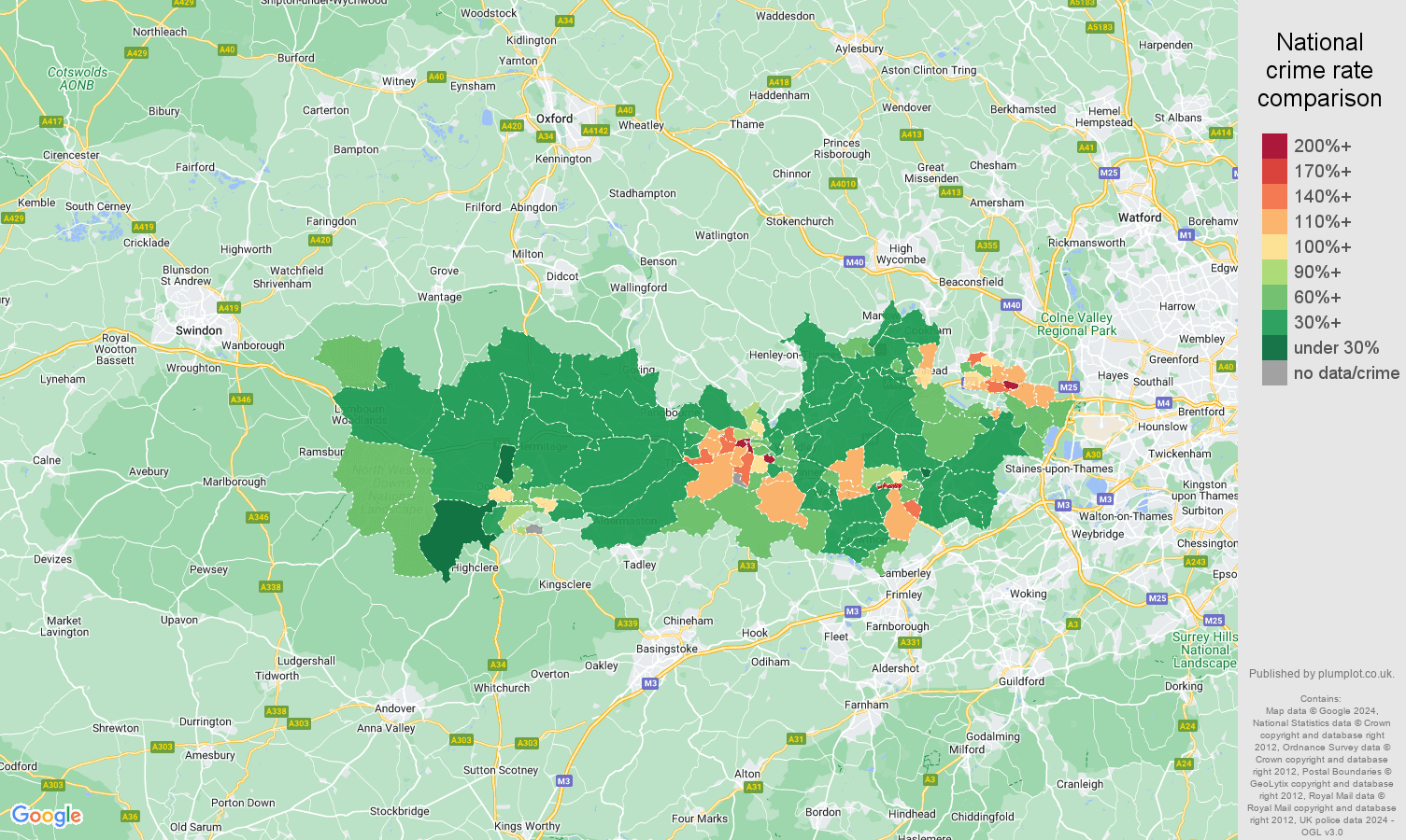 Berkshire Crime Rate Map
